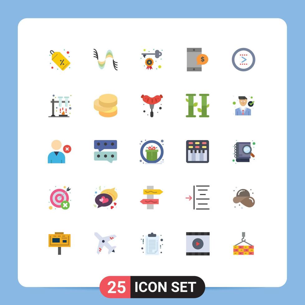 grupp av 25 platt färger tecken och symboler för pil pengar ljud cell möjlighet redigerbar vektor design element