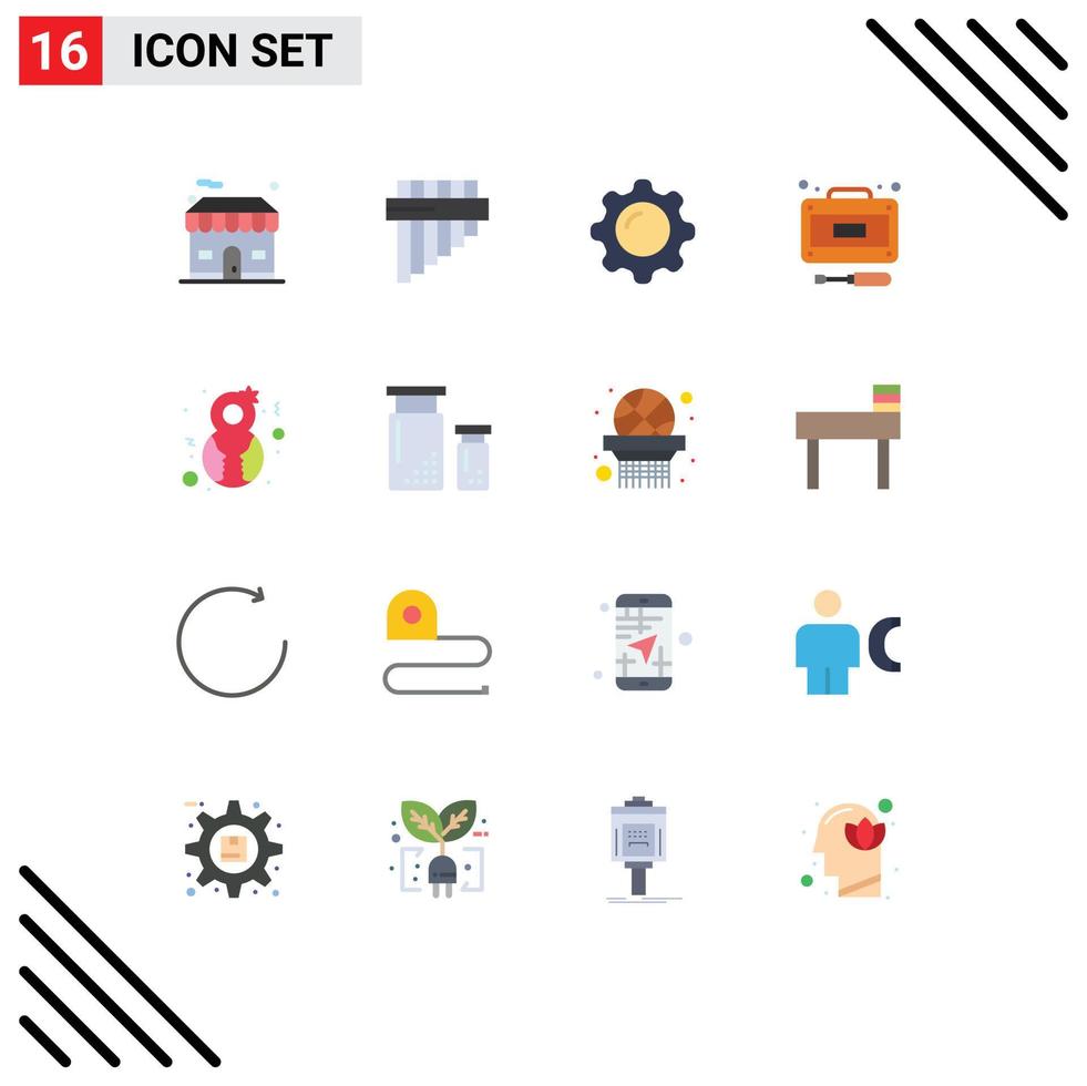 16 universell platt Färg tecken symboler av kvinna service visa reparationer utveckling redigerbar packa av kreativ vektor design element