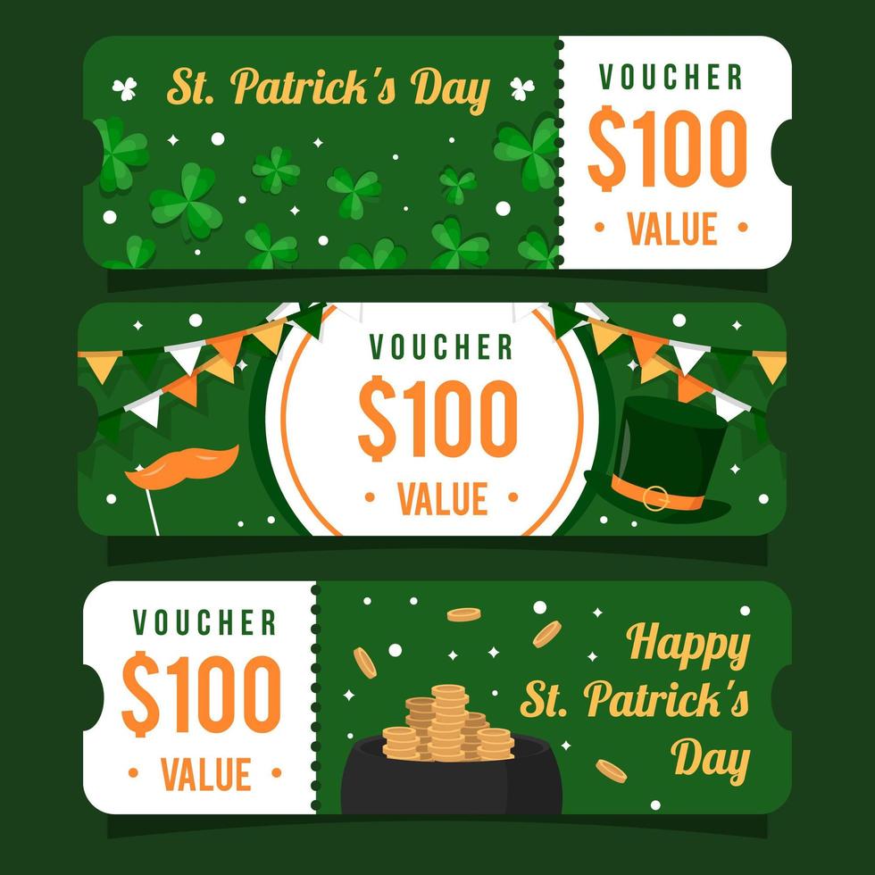 st. Patrick's Day Gutscheinsammlung vektor