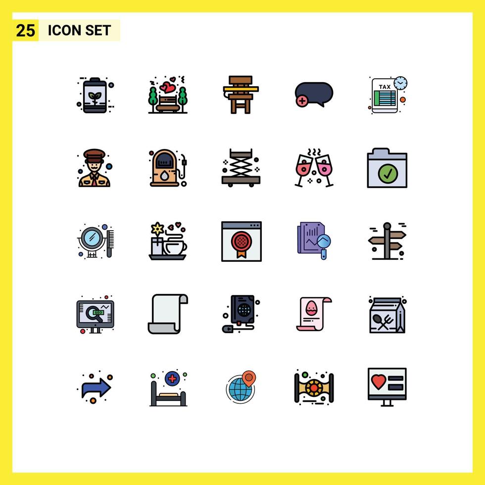 uppsättning av 25 modern ui ikoner symboler tecken för Lägg till kommentar parkera chatt utbildning redigerbar vektor design element