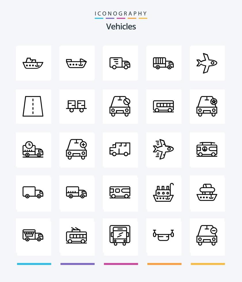 kreativ Fahrzeuge 25 Gliederung Symbol Pack eine solche wie Autobahn. kreativ. LKW. Konstruktion. Flugzeug vektor