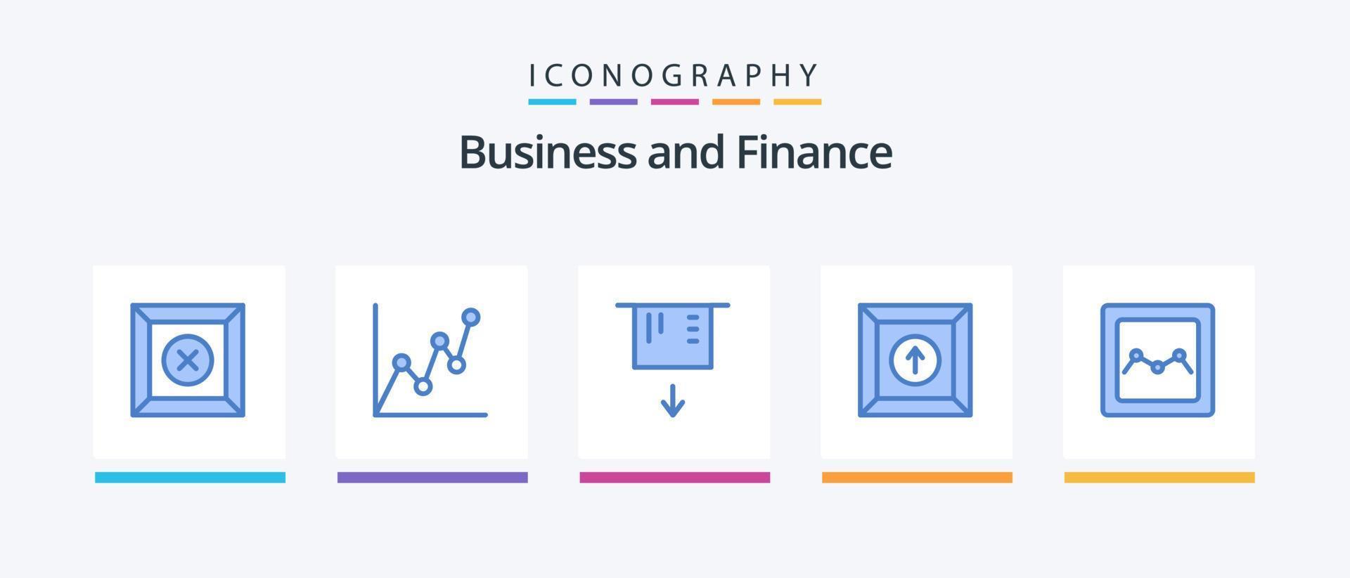 finansiera blå 5 ikon packa Inklusive . ladda upp. . kreativ ikoner design vektor