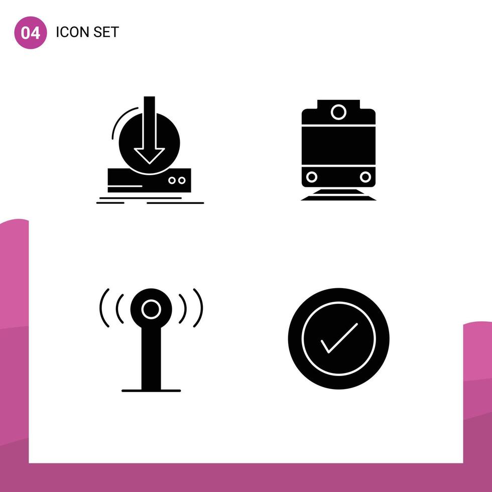 4 kreativ Symbole modern Zeichen und Symbole von Zusatz W-lan herunterladen Transport ui editierbar Vektor Design Elemente
