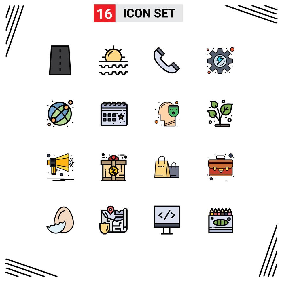16 kreativ Symbole modern Zeichen und Symbole von Ball Prozess Reise Ausrüstung Telefon editierbar kreativ Vektor Design Elemente