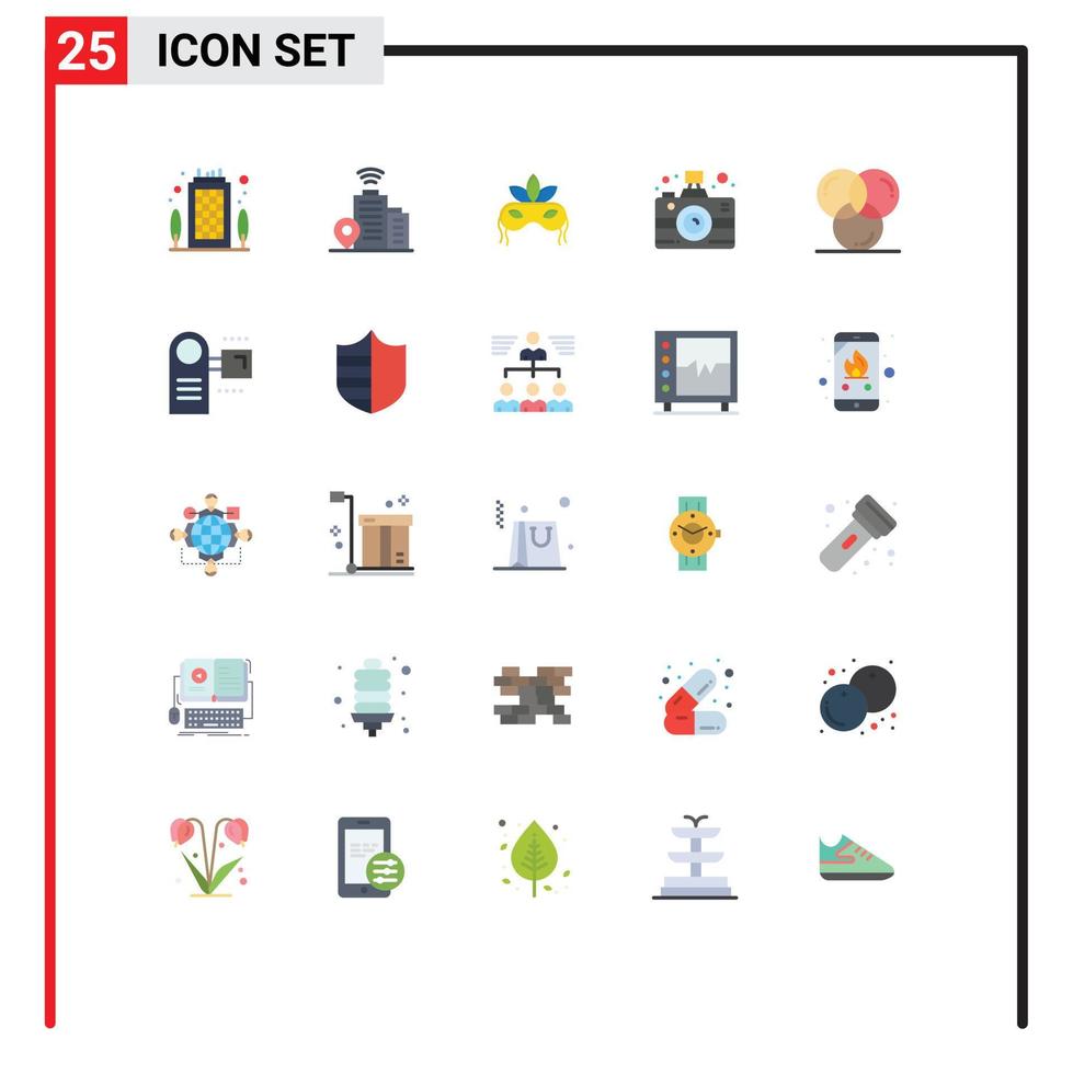 grupp av 25 platt färger tecken och symboler för design kodning kostym Nyheter kommunikation redigerbar vektor design element