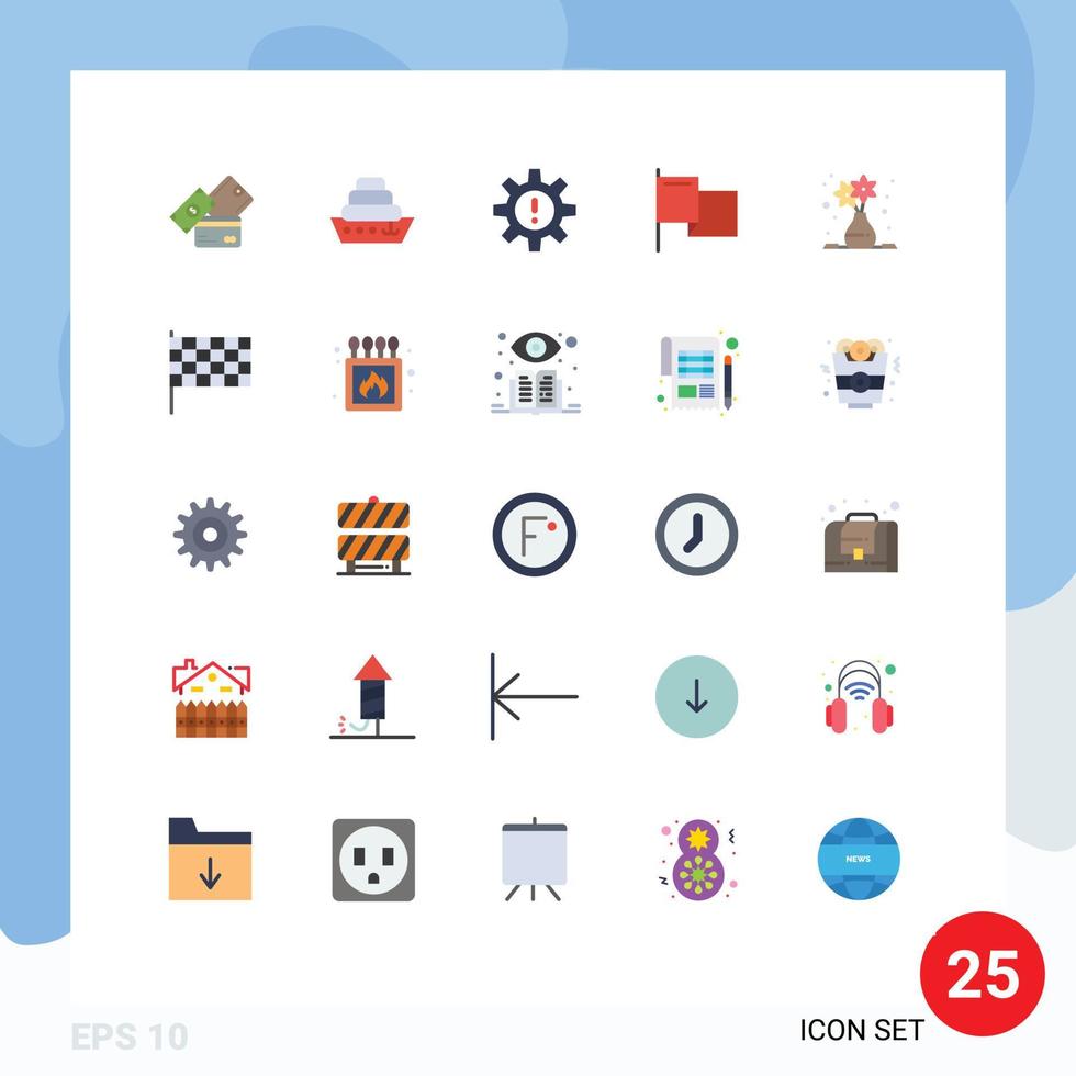 einstellen von 25 modern ui Symbole Symbole Zeichen zum Kunst Kennzeichen Std Flagge Risiko editierbar Vektor Design Elemente