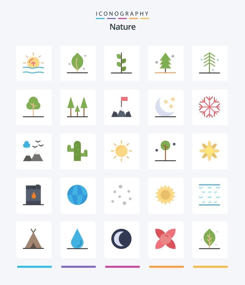 kreativ natur 25 platt ikon packa sådan som flagga. natur. trädgård. skog. grönska vektor