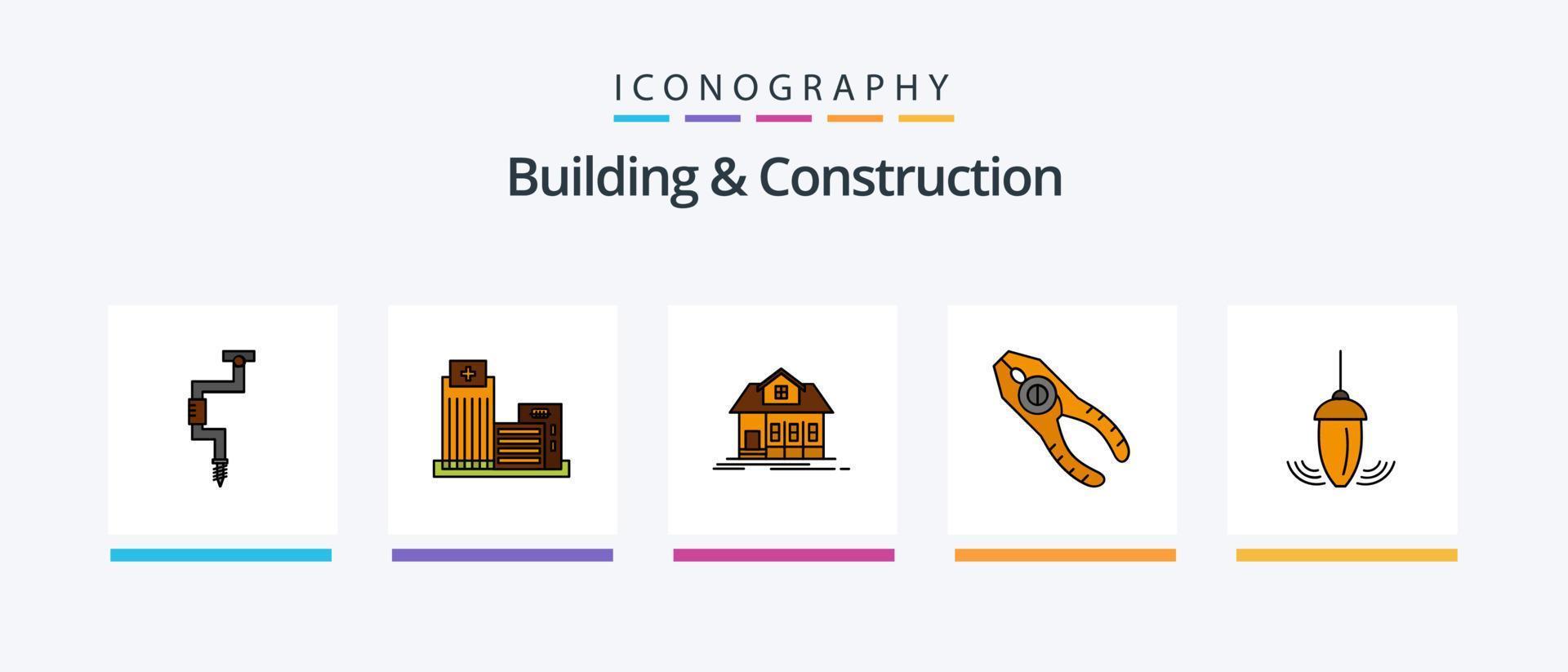 Gebäude und Konstruktion Linie gefüllt 5 Symbol Pack einschließlich Verkauf. Holz. Gebäude. Zaun. Verkehr. kreativ Symbole Design vektor