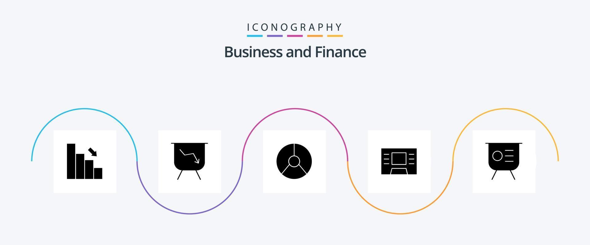finansiera glyf 5 ikon packa Inklusive grundton. finansiera. företag. finansiera. paj vektor