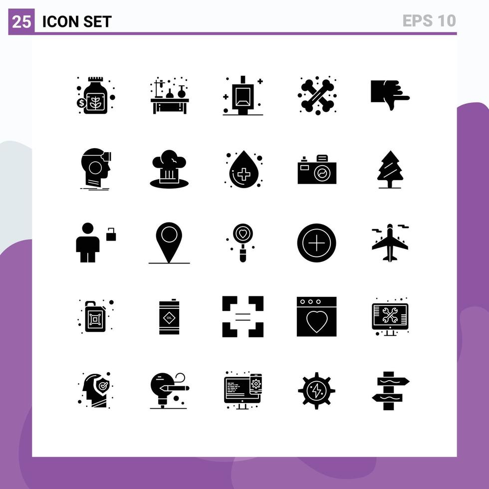 uppsättning av 25 modern ui ikoner symboler tecken för motvilja halloween lampa korsade ben redigerbar vektor design element