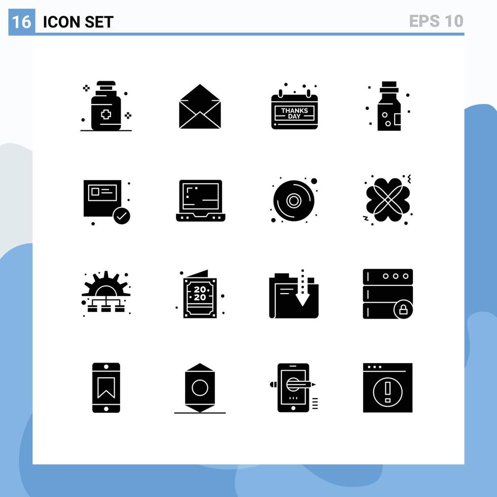 fast glyf packa av 16 universell symboler av e-handel förgifta kalender fara flaska redigerbar vektor design element