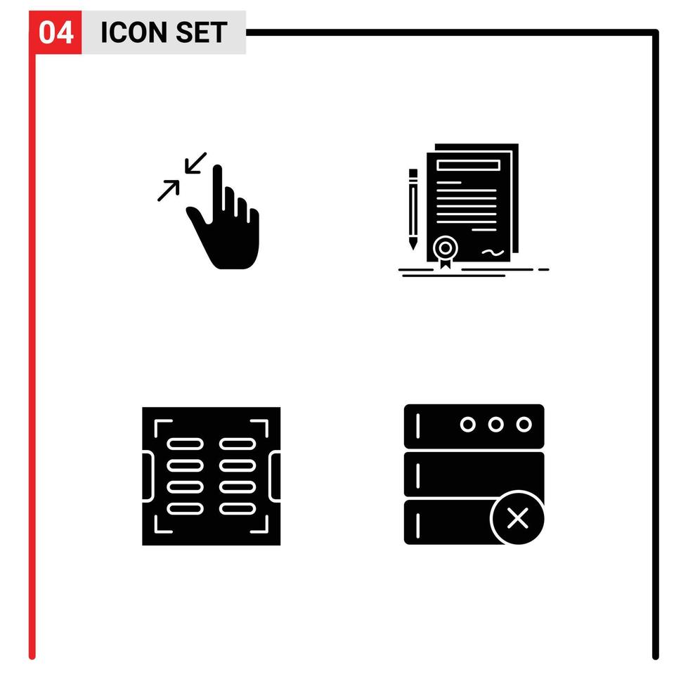 redigerbar vektor linje packa av enkel fast glyfer av kontrakt dokumentera nypa certifikat konstruktion redigerbar vektor design element