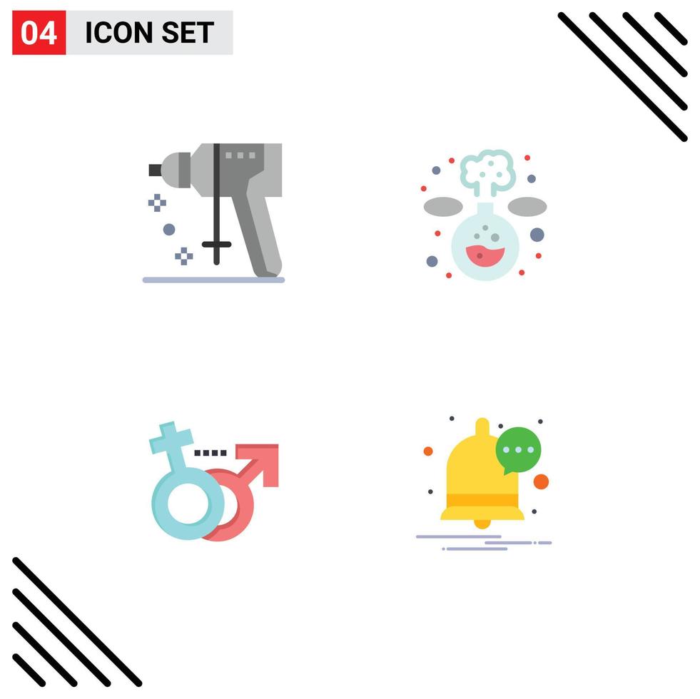 platt ikon packa av 4 universell symboler av konstruktion kvinna verktyg labb kommunikation redigerbar vektor design element