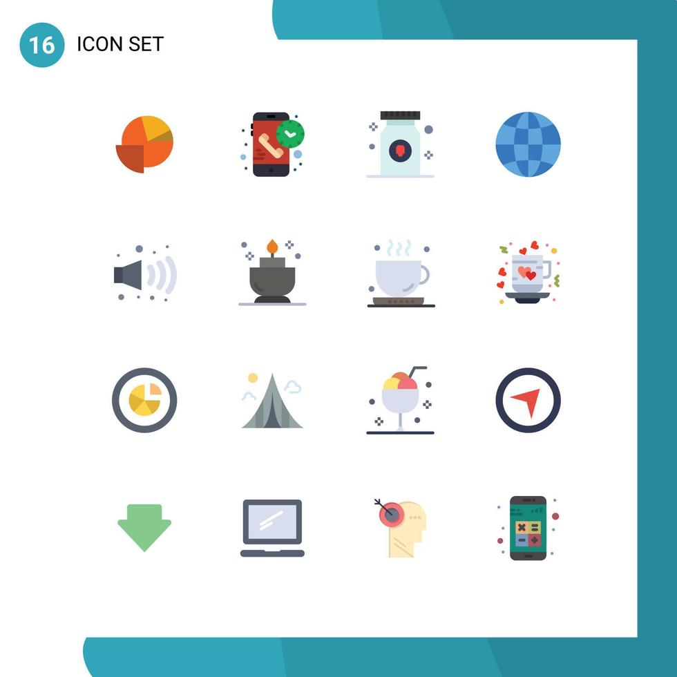 16 universell platt Färg tecken symboler av gas internet tid klot piller redigerbar packa av kreativ vektor design element