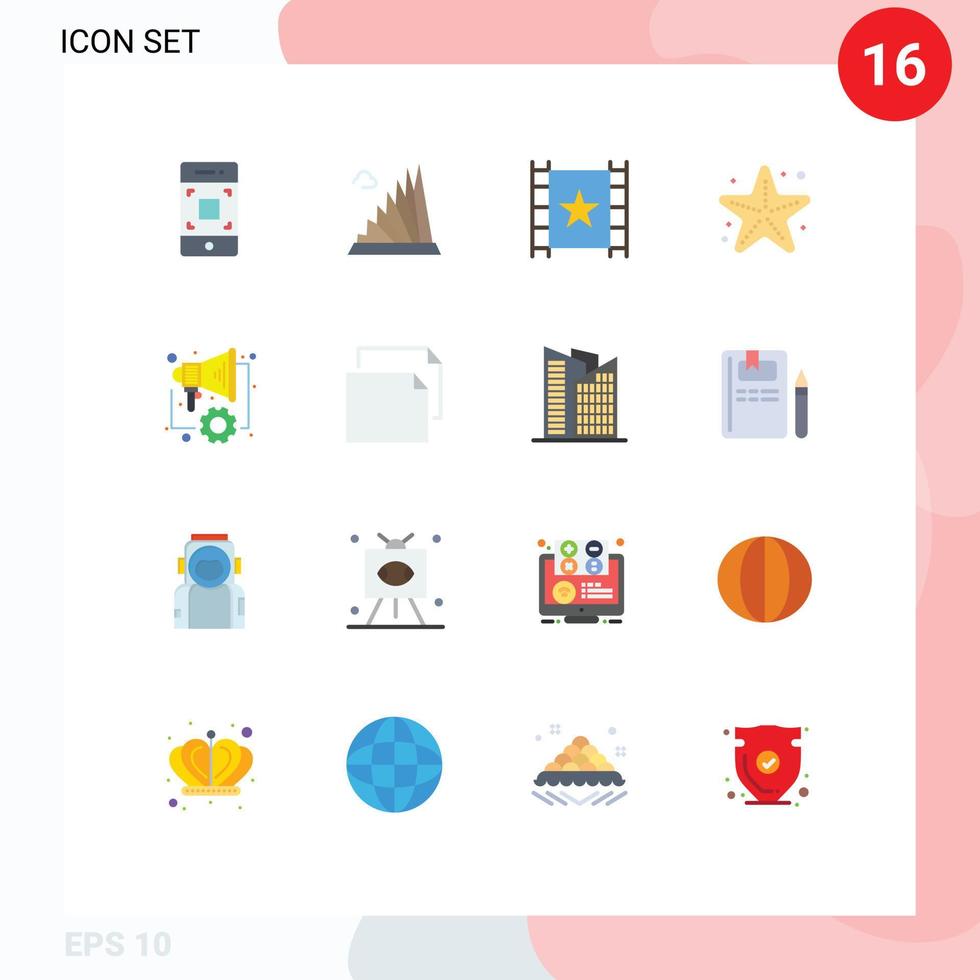 packa av 16 kreativ platt färger av automatisering stjärna martyrer hav stjärna redigerbar packa av kreativ vektor design element