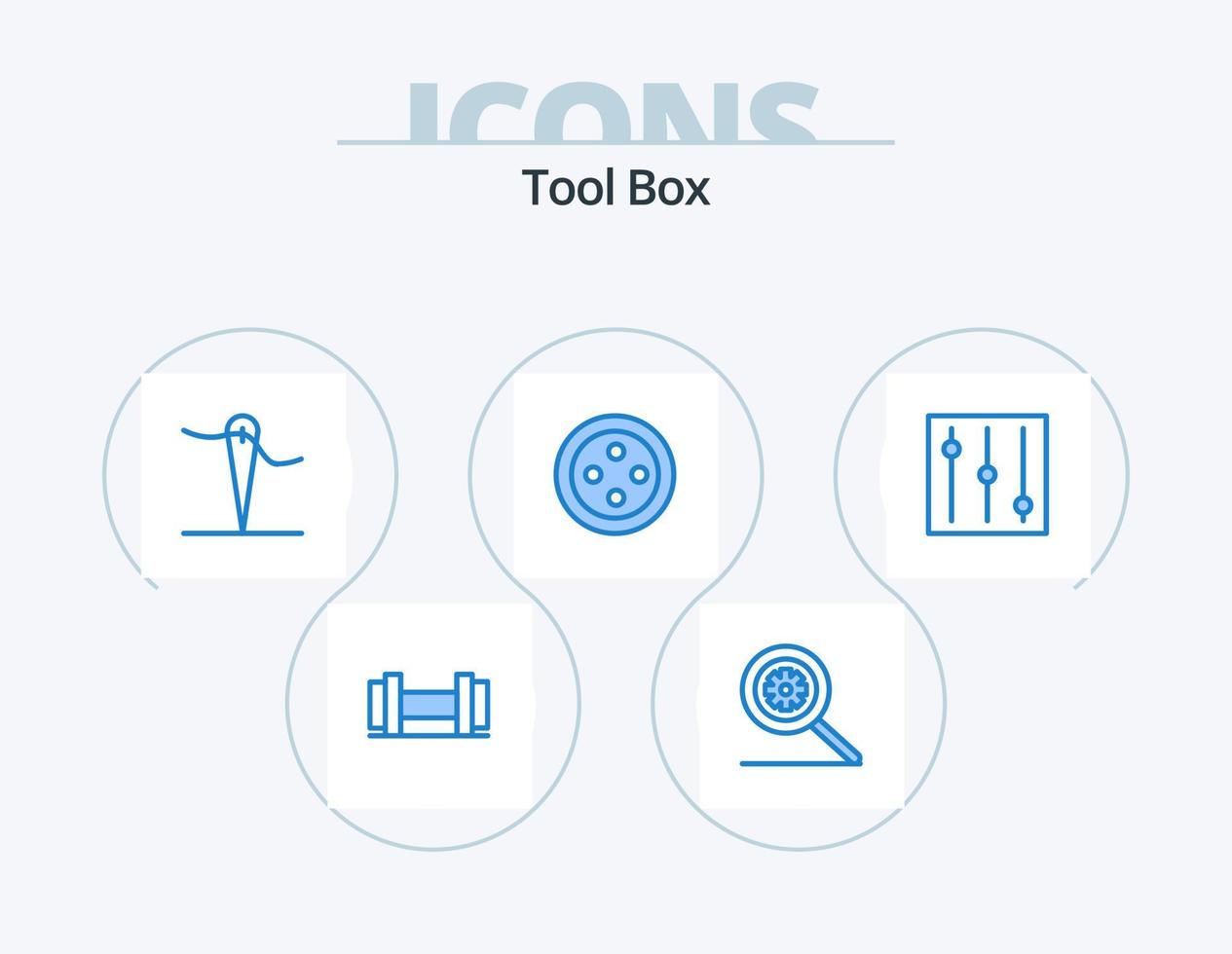 verktyg blå ikon packa 5 ikon design. . sy. vektor