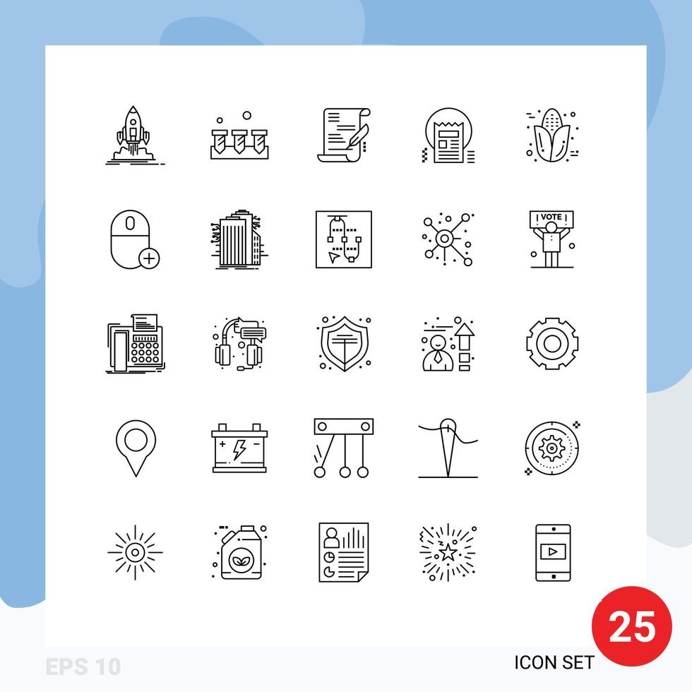 25 kreativ Symbole modern Zeichen und Symbole von Herbst Nachrichten Hardware- Artikel dokumentieren editierbar Vektor Design Elemente
