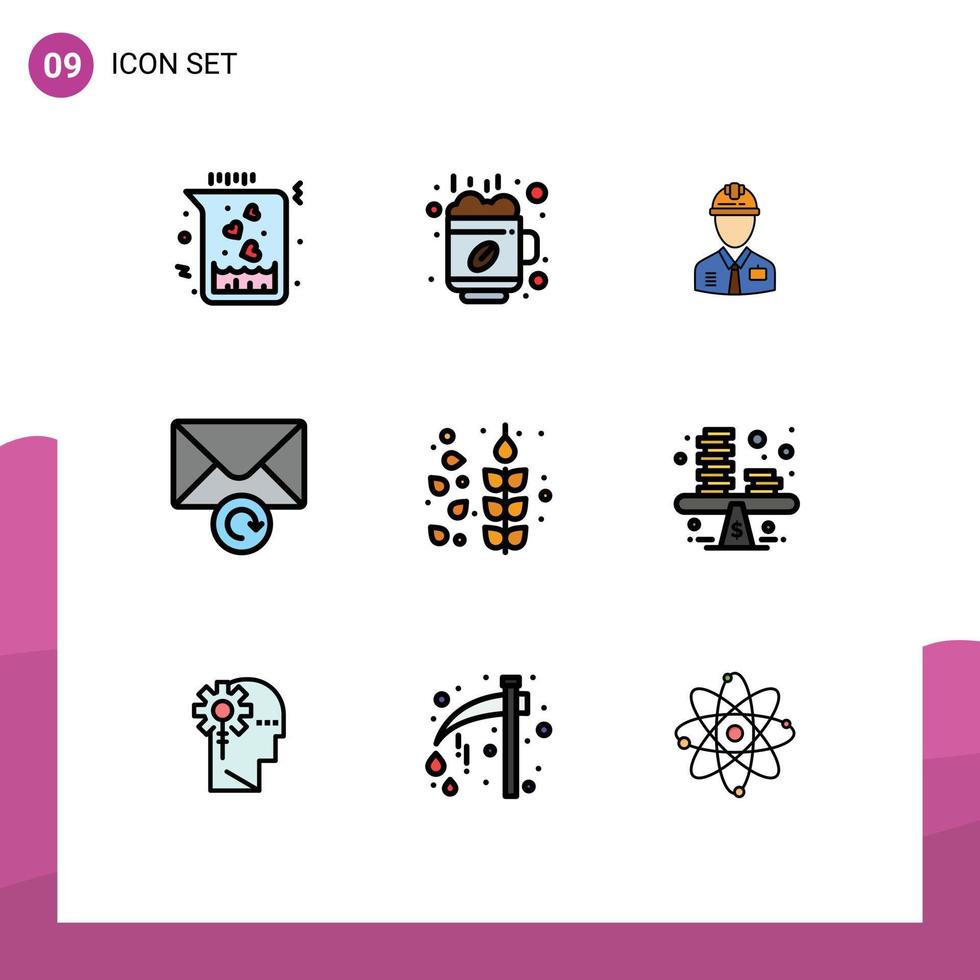9 kreativ ikoner modern tecken och symboler av höst meddelande arbetstagare post arbetskraft redigerbar vektor design element