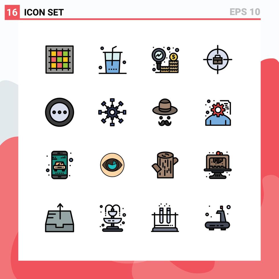 uppsättning av 16 modern ui ikoner symboler tecken för layout prestationer handla väska forskning redigerbar kreativ vektor design element