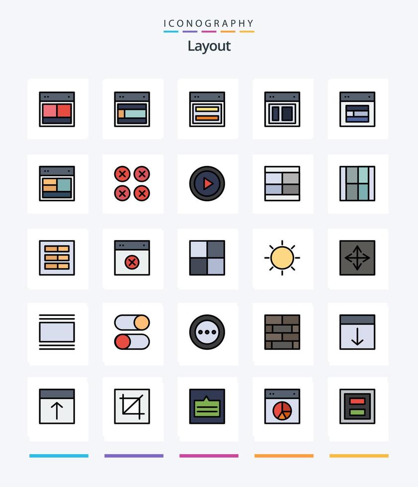 kreativ Layout 25 Linie gefüllt Symbol Pack eine solche wie Layout. Design. ui. Layout. zeichnen vektor