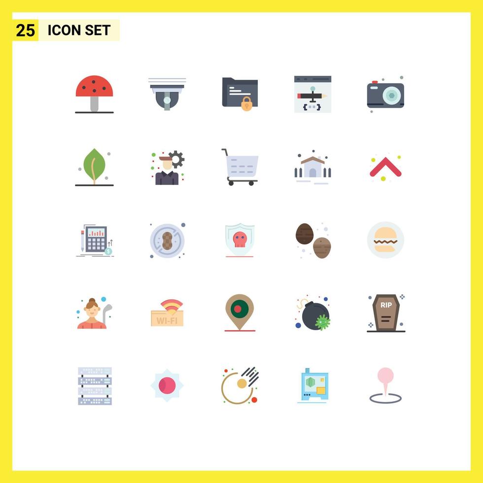 25 kreativ ikoner modern tecken och symboler av utveckla browser kam app låsa redigerbar vektor design element