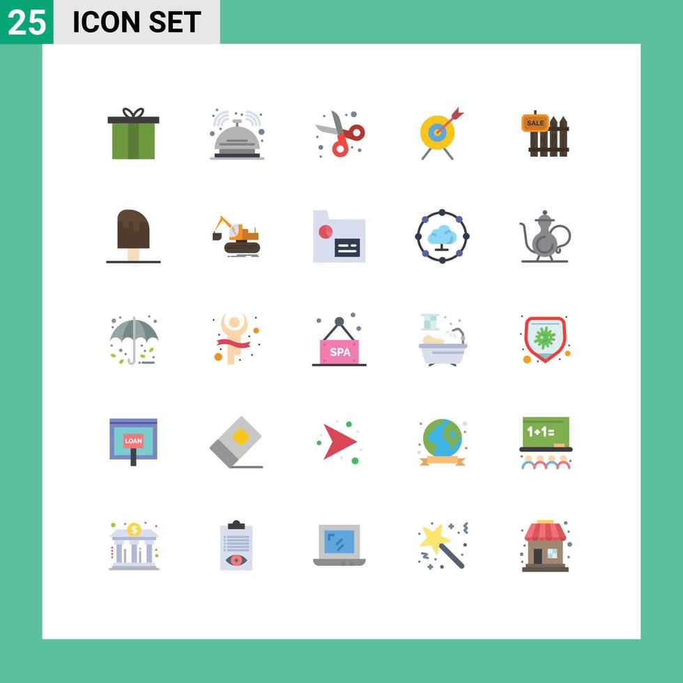uppsättning av 25 modern ui ikoner symboler tecken för staket syfte service mål scissor redigerbar vektor design element