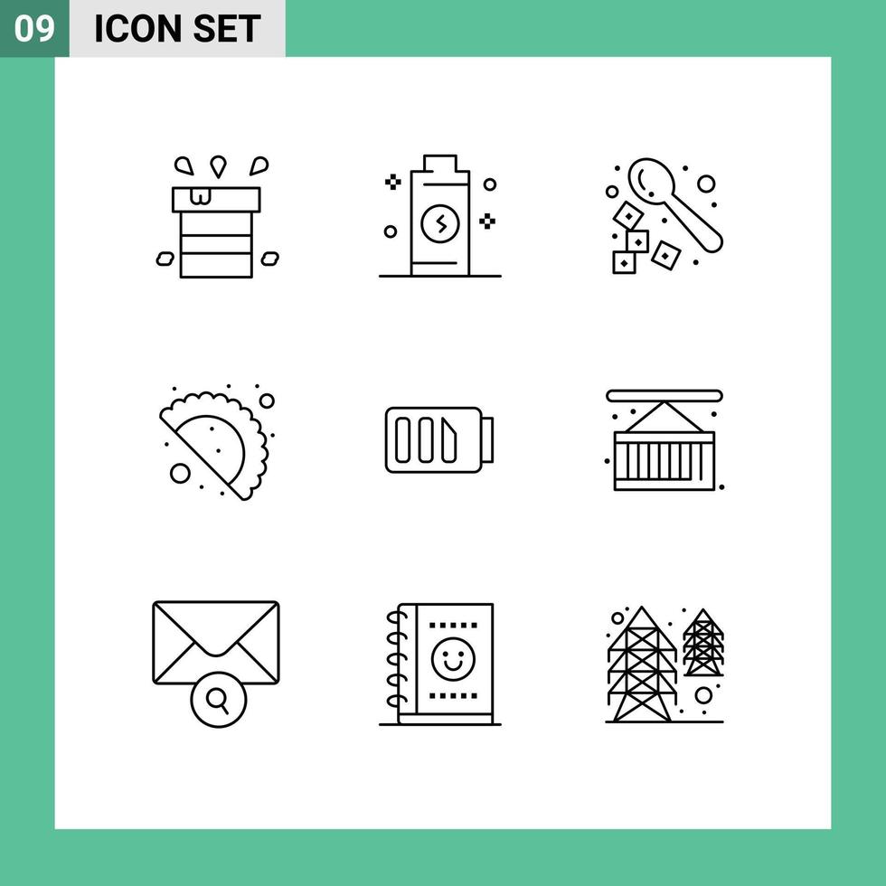 9 kreativ ikoner modern tecken och symboler av batteri firande dag kraft gujjia sked redigerbar vektor design element