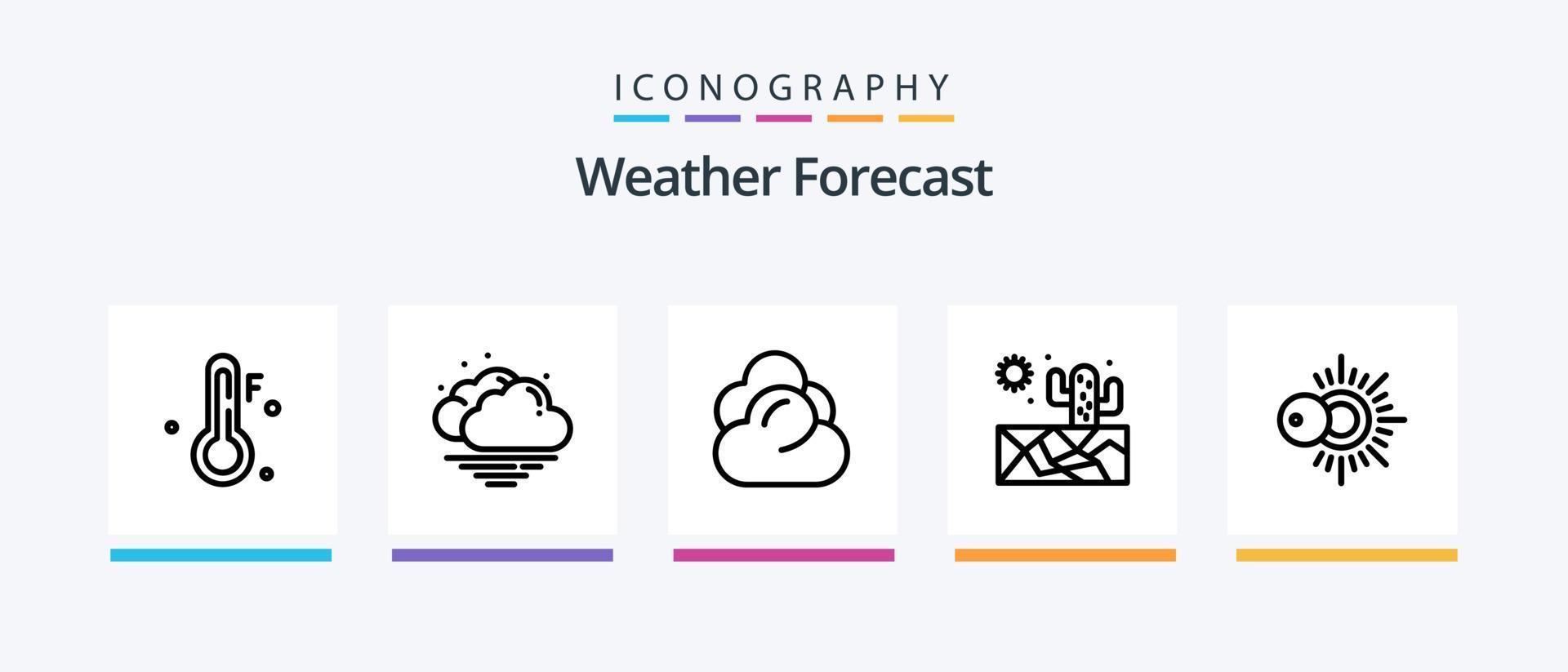 väder linje 5 ikon packa Inklusive . väder. våt. droppar. kreativ ikoner design vektor