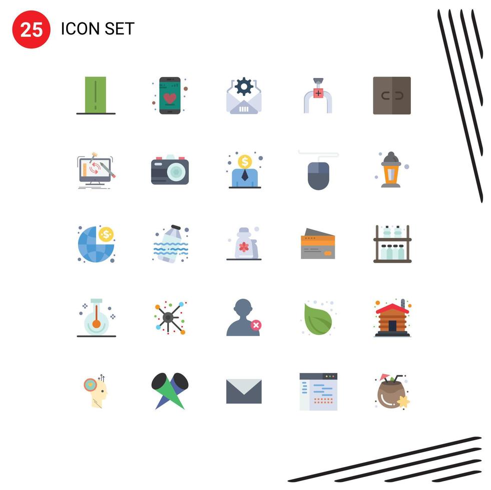 Lager Vektor Symbol Pack von 25 Linie Zeichen und Symbole zum Möbel Wandschrank Mail Linie Rohr editierbar Vektor Design Elemente