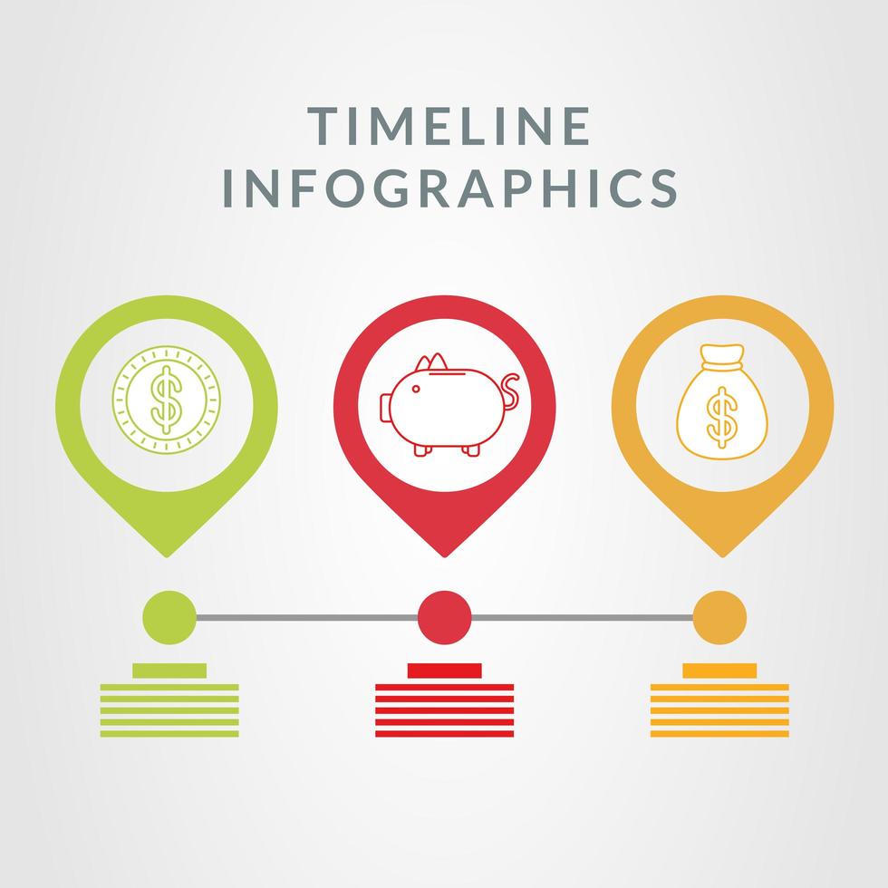 Zeitleiste Infografik mit Geldsymbolen vektor