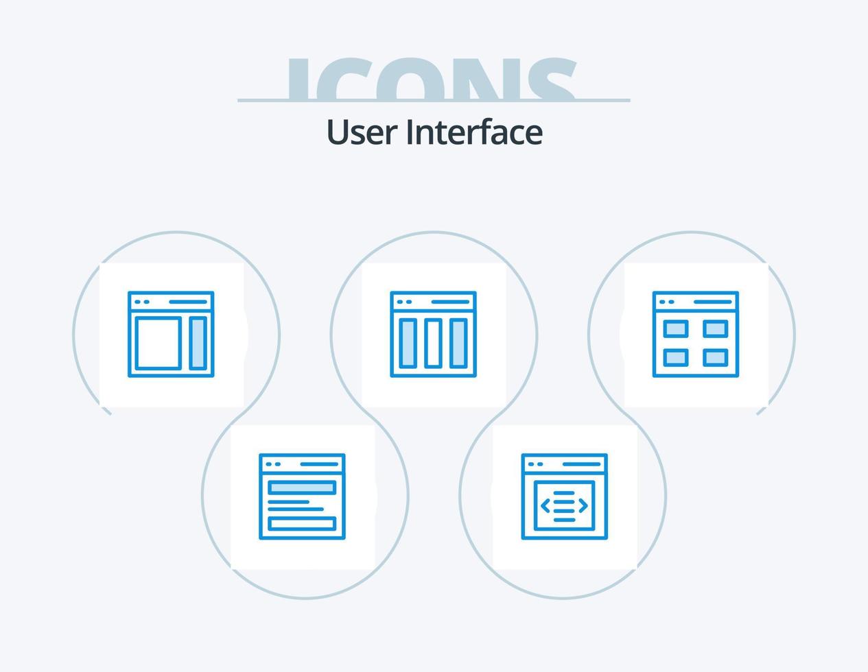 användare gränssnitt blå ikon packa 5 ikon design. innehåll. kolumner. användare. användare. rätt vektor