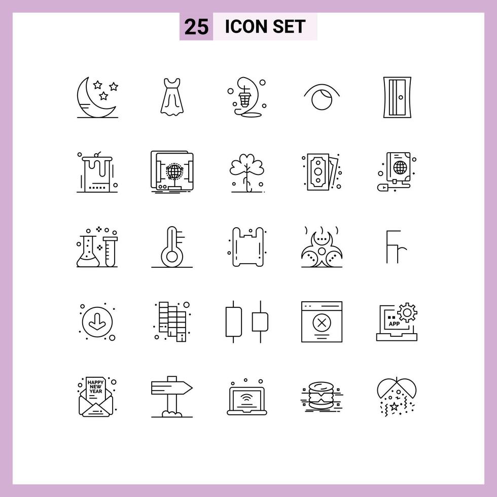 25 universell linje tecken symboler av verktyg utbildning ramadan Twitter se redigerbar vektor design element