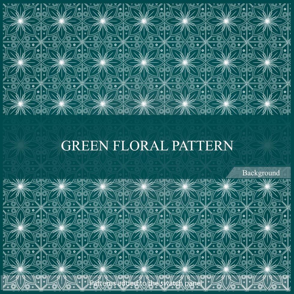 elegant sömlöst geometriskt mönster. grönt blommönster. vektor