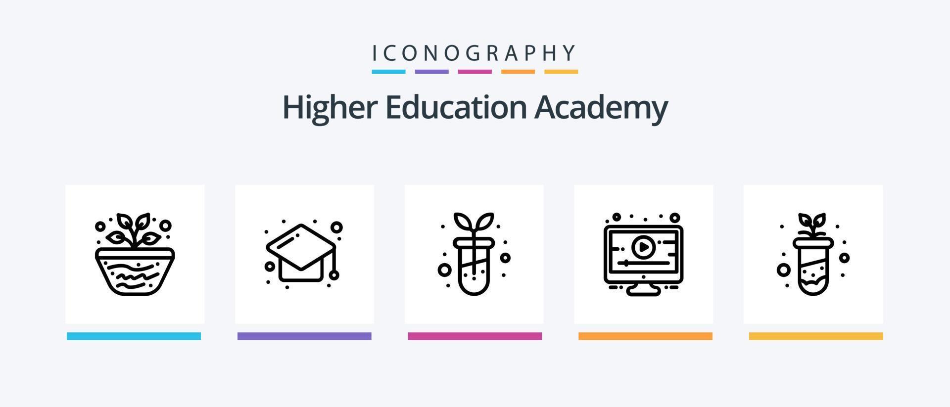 akademi linje 5 ikon packa Inklusive . studier. bokhylla. religiös. diplom. kreativ ikoner design vektor