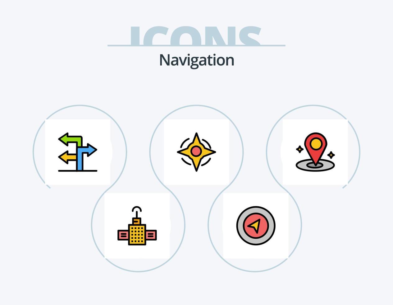 navigering linje fylld ikon packa 5 ikon design. stift. stift. klot. Karta. resa vektor
