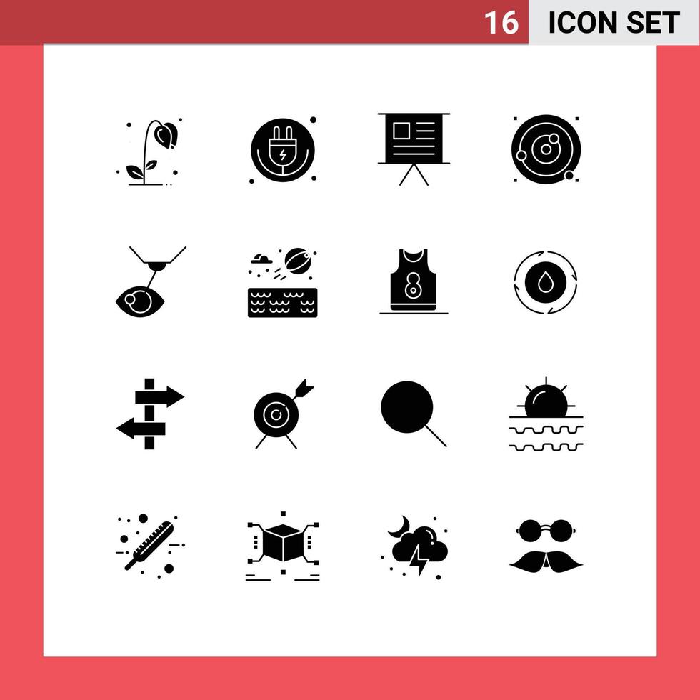 16 kreativ Symbole modern Zeichen und Symbole von Solar- System planetarisch System W-lan Orbit Marketing editierbar Vektor Design Elemente