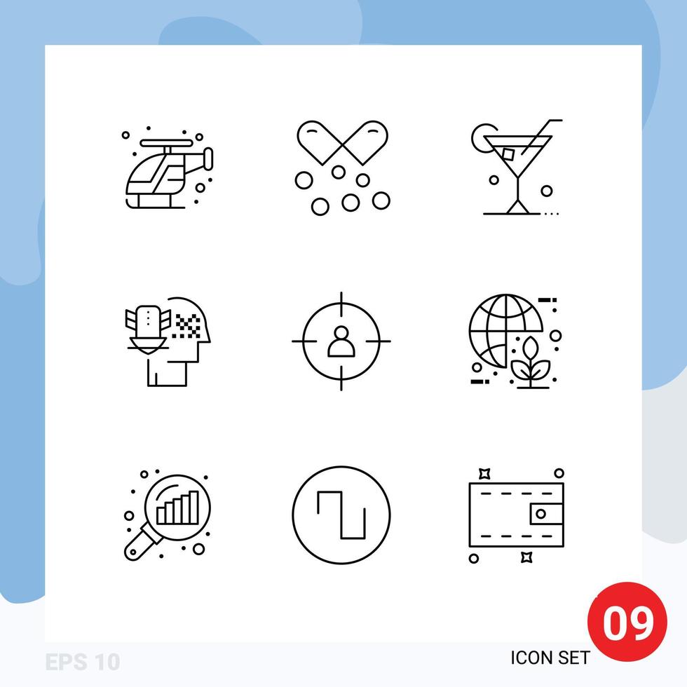 9 kreativ ikoner modern tecken och symboler av företag skydd omega piller personlig vår redigerbar vektor design element