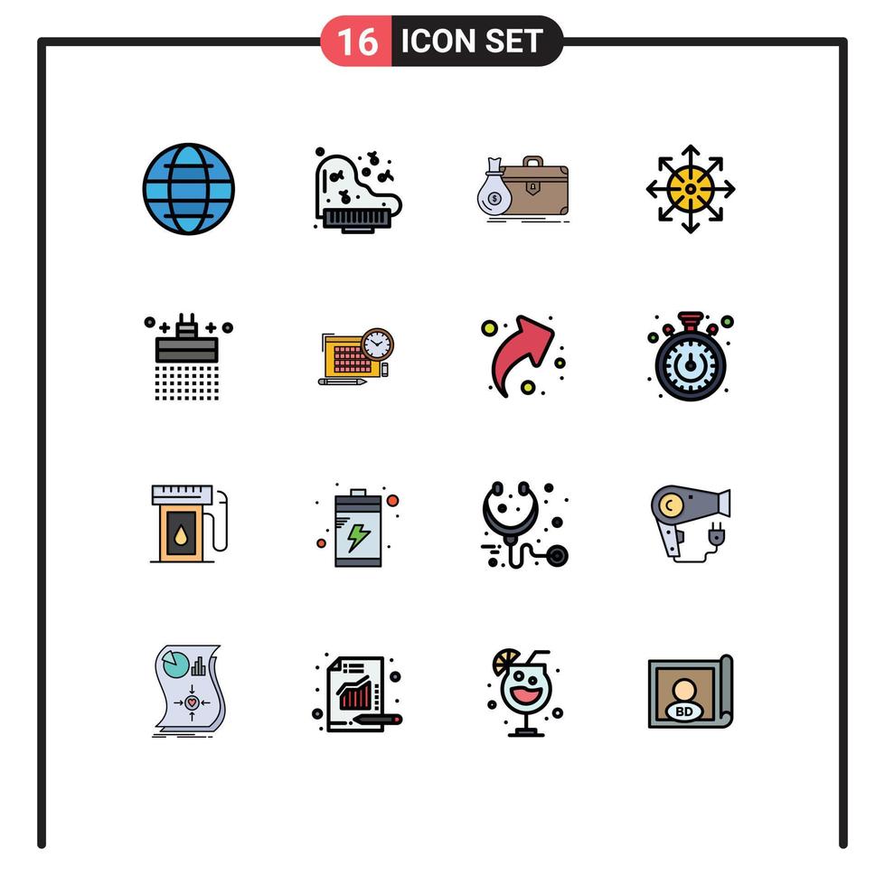 einstellen von 16 modern ui Symbole Symbole Zeichen zum Bad Nachrichten Geschäft Medien Anzeigen editierbar kreativ Vektor Design Elemente