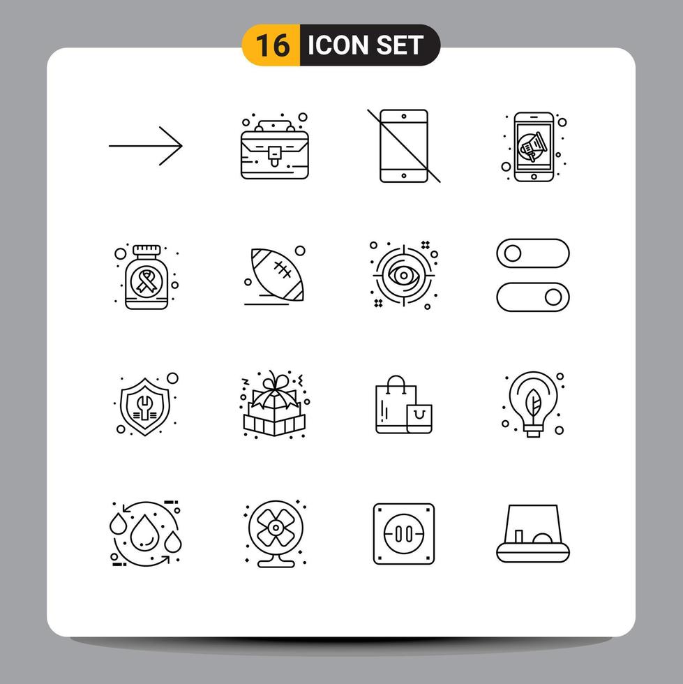 16 kreativ ikoner modern tecken och symboler av piller flaska hårdvara högtalare marknadsföring redigerbar vektor design element