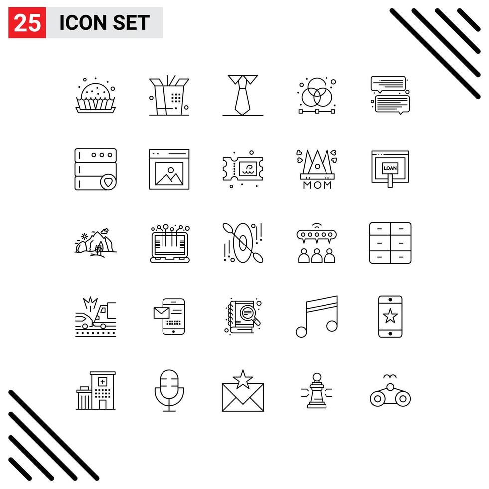 uppsättning av 25 modern ui ikoner symboler tecken för databas kommunikation lärare chatt grafisk redigerbar vektor design element