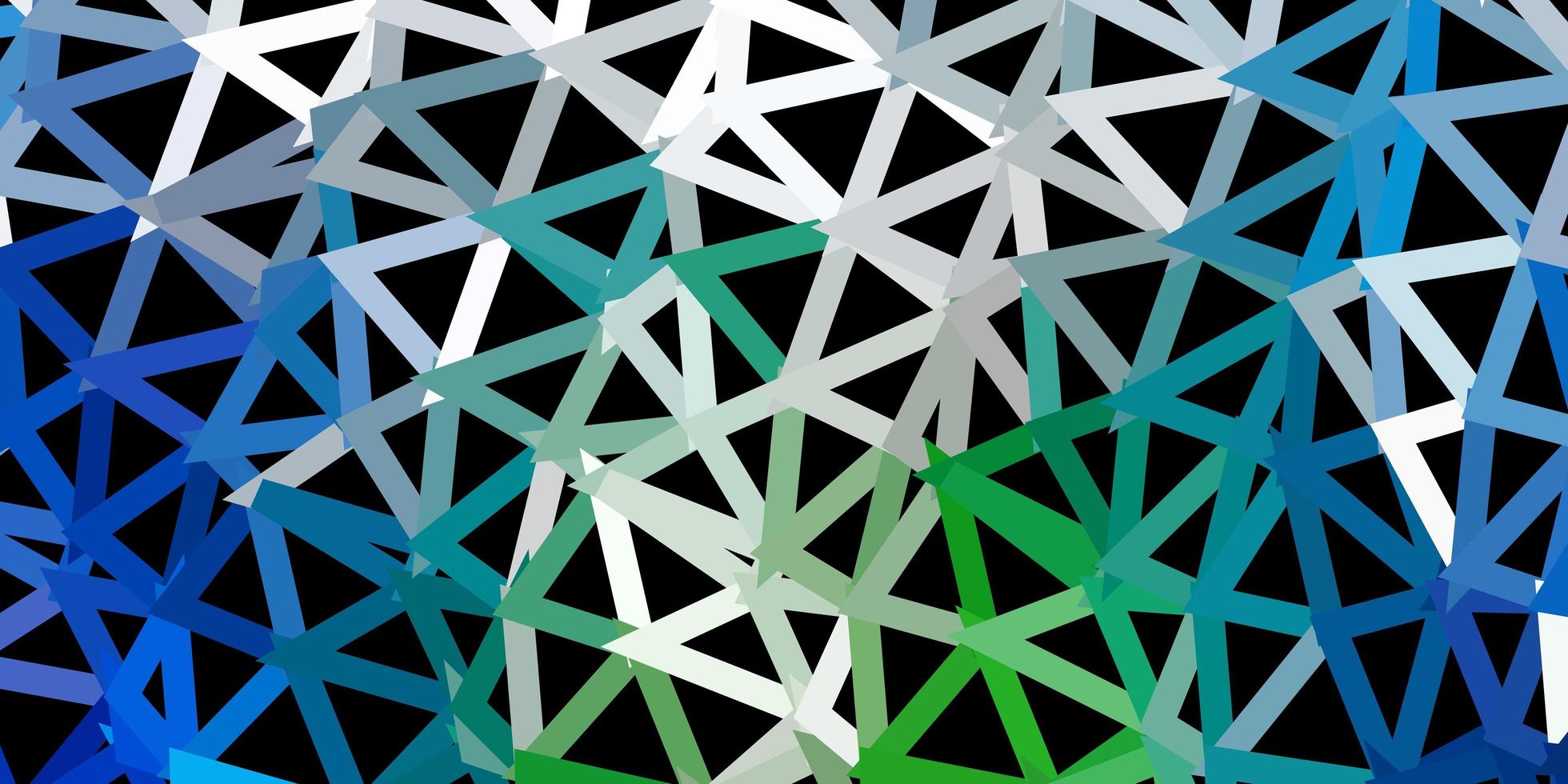 dunkelblaue, grüne Vektor abstrakte Dreiecksschablone.