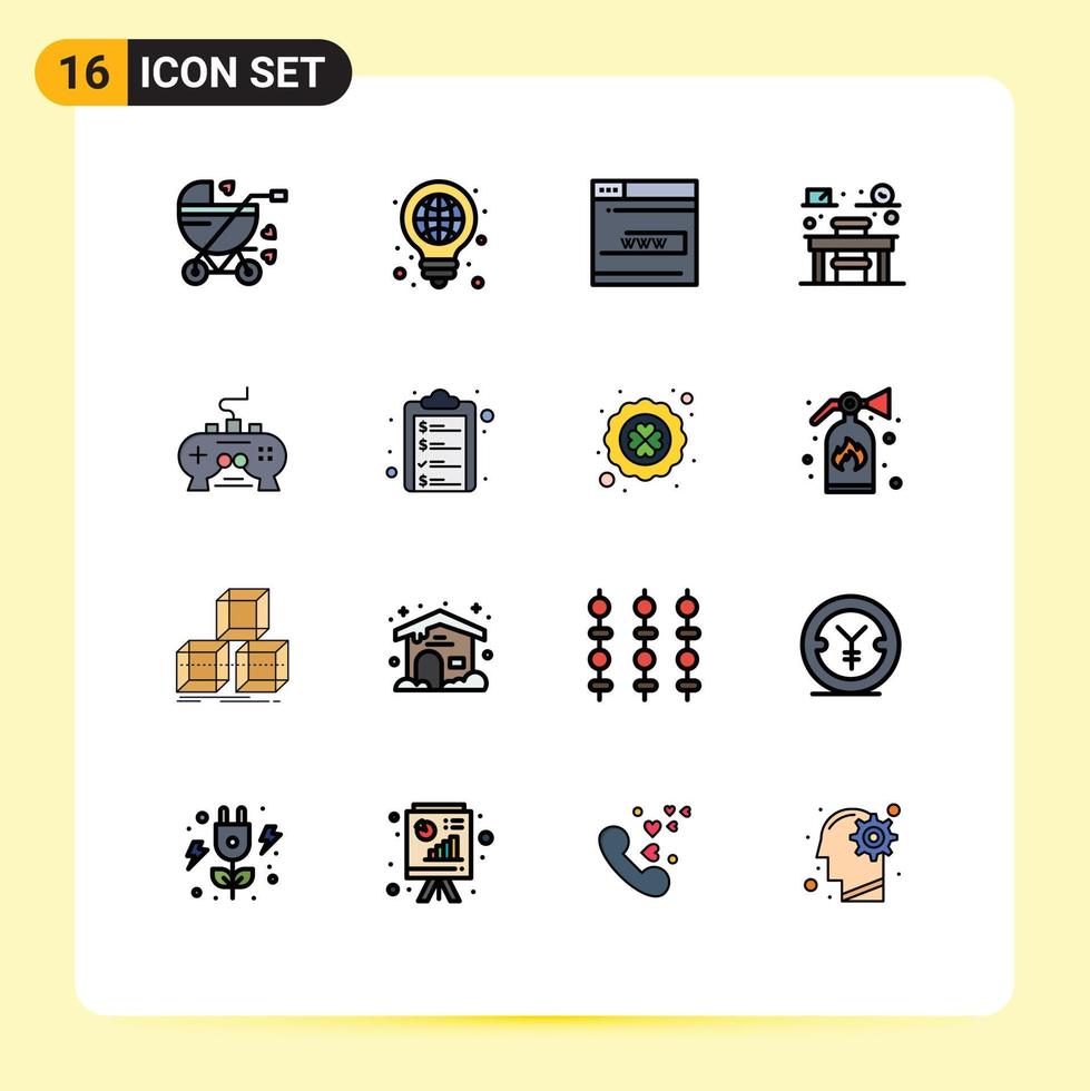 16 kreativ ikoner modern tecken och symboler av spel utbildning penna stol hemsida redigerbar kreativ vektor design element