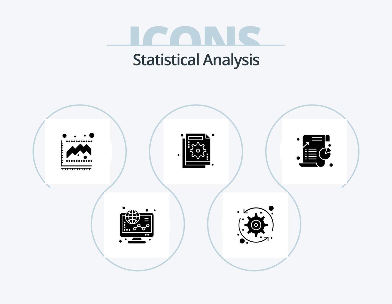 statistisch Analyse Glyphe Symbol Pack 5 Symbol Design. Graph. Diagramm. System aktualisieren. Geschäft. Statistiken vektor