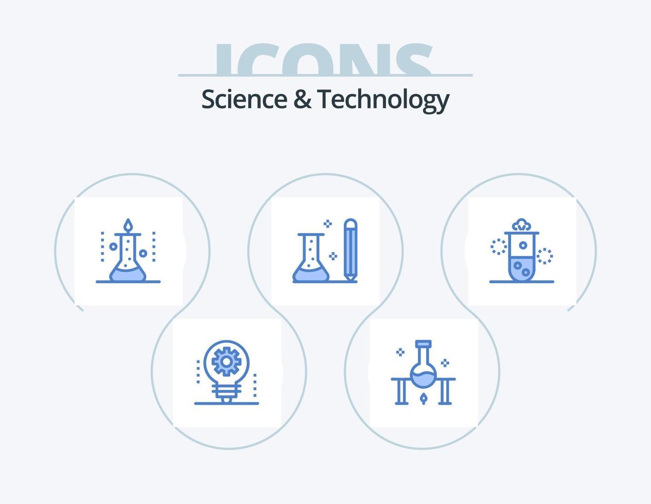 Wissenschaft und Technologie Blau Symbol Pack 5 Symbol Design. Radioaktivität. nuklear Strahlung. Wissenschaft Experiment. Wissenschaft. Wissen vektor