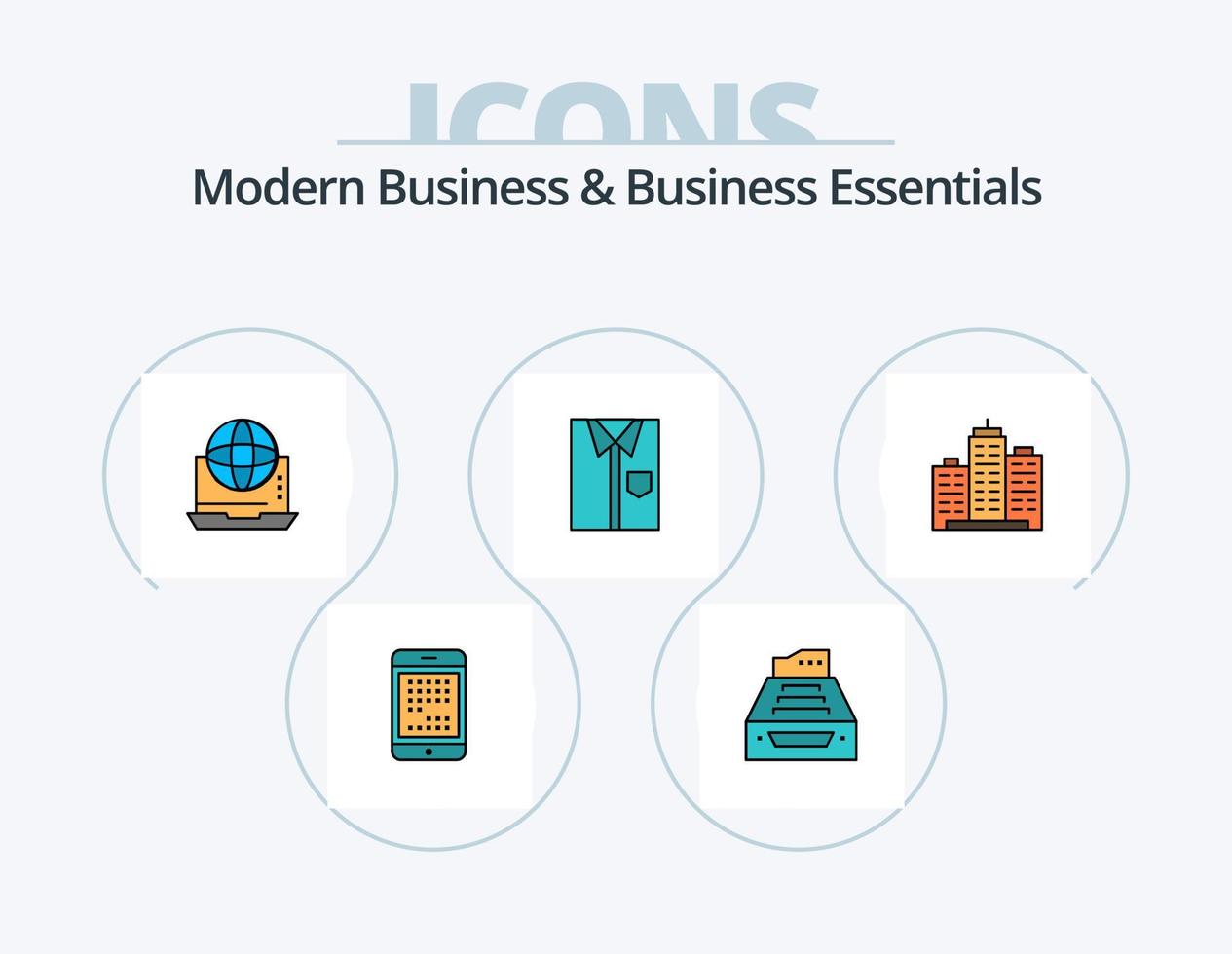 modern företag och företag väsentliga linje fylld ikon packa 5 ikon design. ipad. enhet. företag. dator. uppkopplad vektor