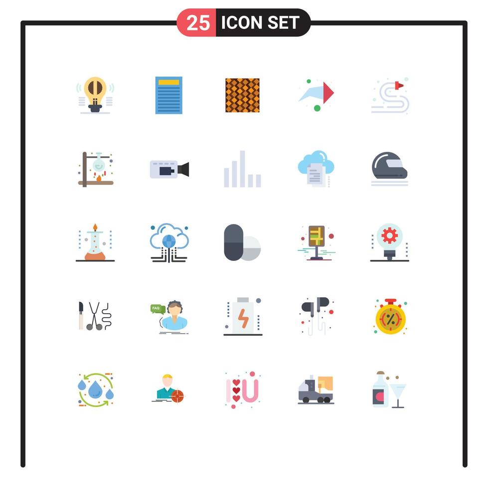 25 universell platt Färg tecken symboler av riktning pil bricka vägg Ränder redigerbar vektor design element