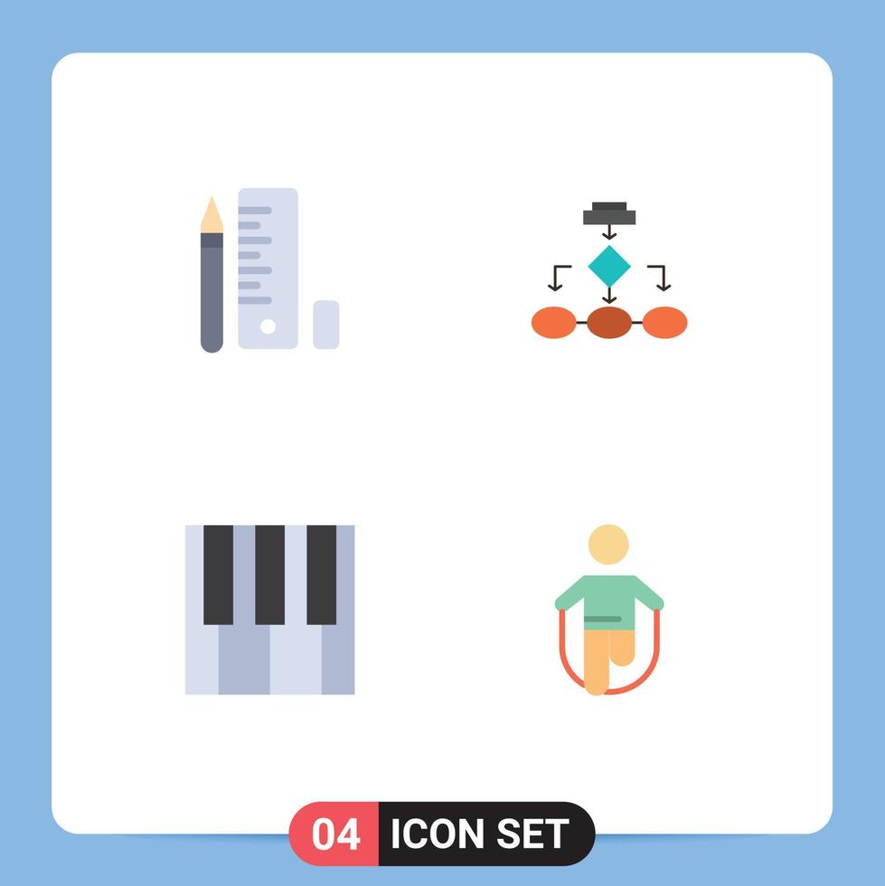 Universal- Symbol Symbole Gruppe von 4 modern eben Symbole von Bildung Struktur Rahmen Geschäft Tastatur editierbar Vektor Design Elemente