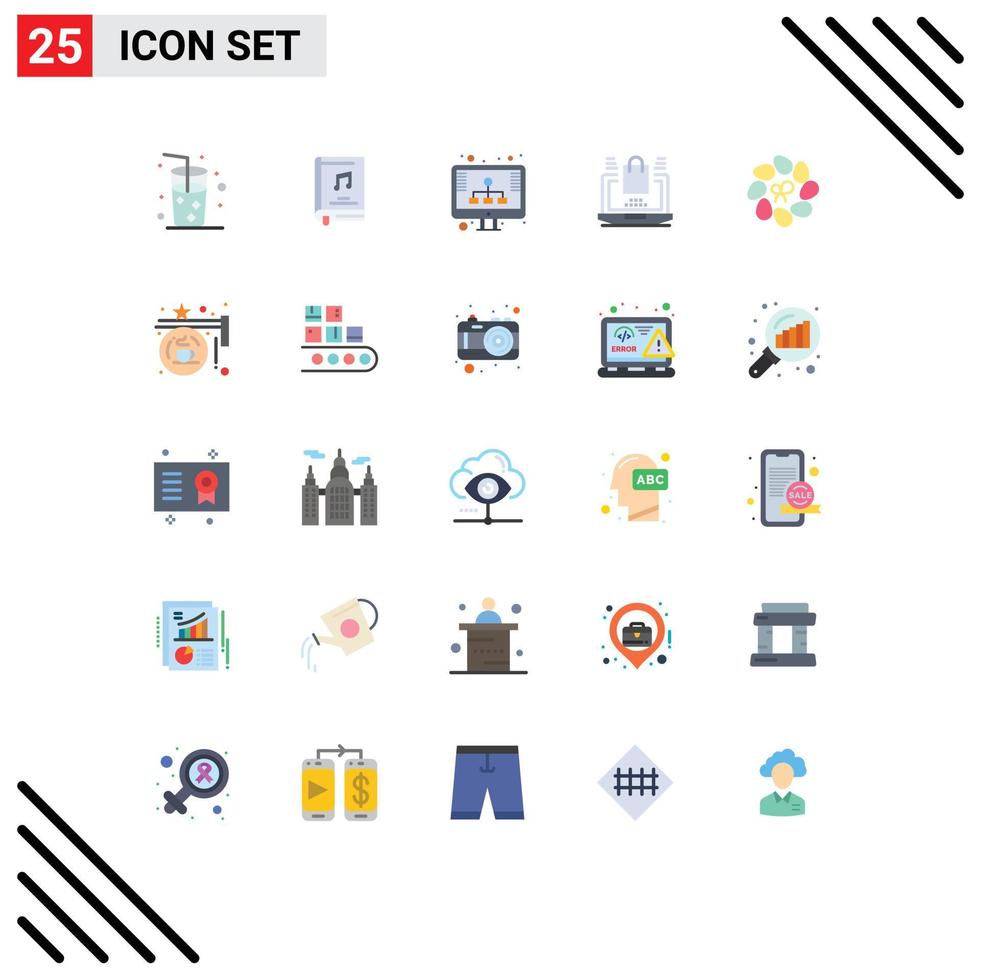 Pack von 25 modern eben Farben Zeichen und Symbole zum Netz drucken Medien eine solche wie Ostern Einkaufen Diagramm online Geschäft editierbar Vektor Design Elemente