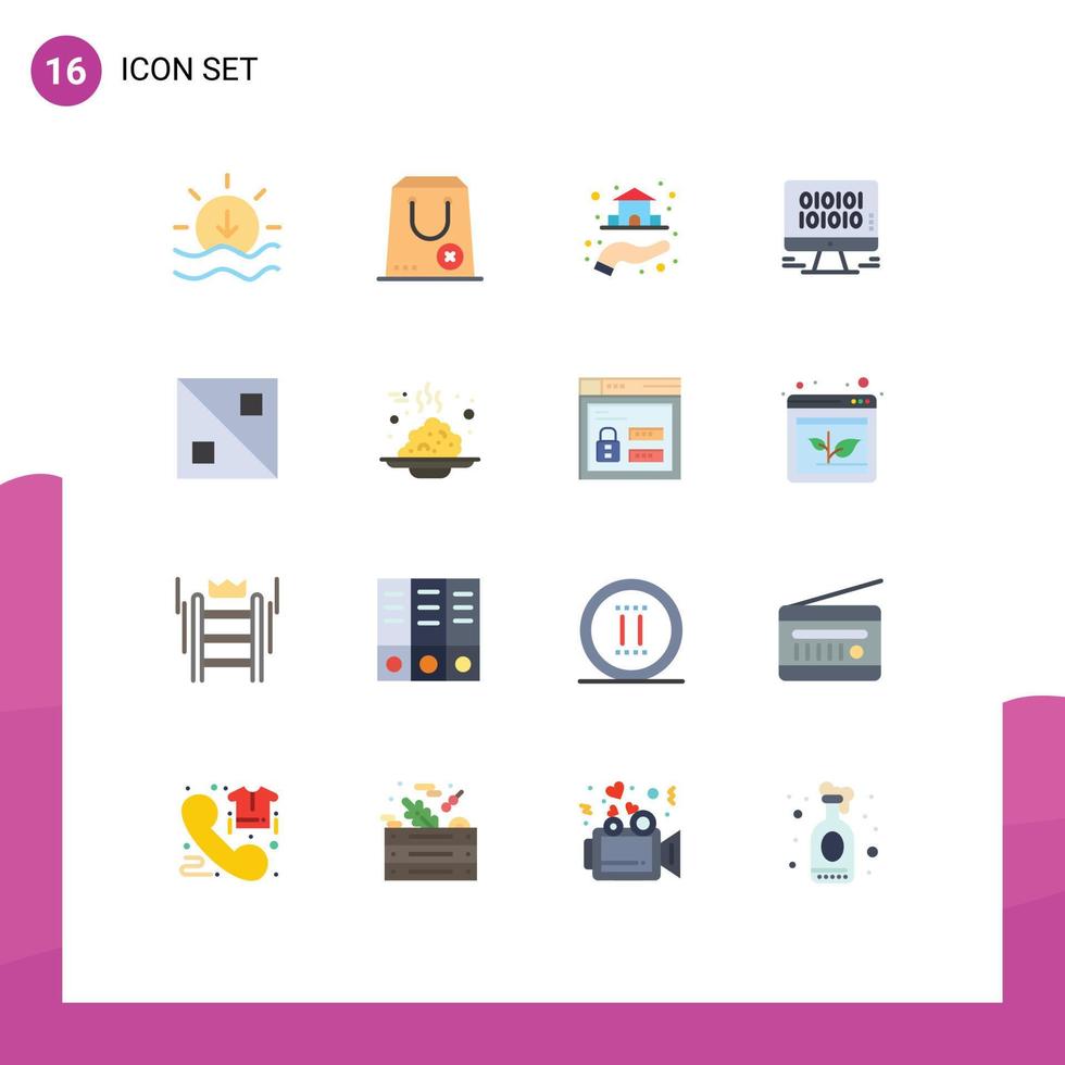 modern uppsättning av 16 platt färger och symboler sådan som design webb egendom förvaltning data redigerbar packa av kreativ vektor design element
