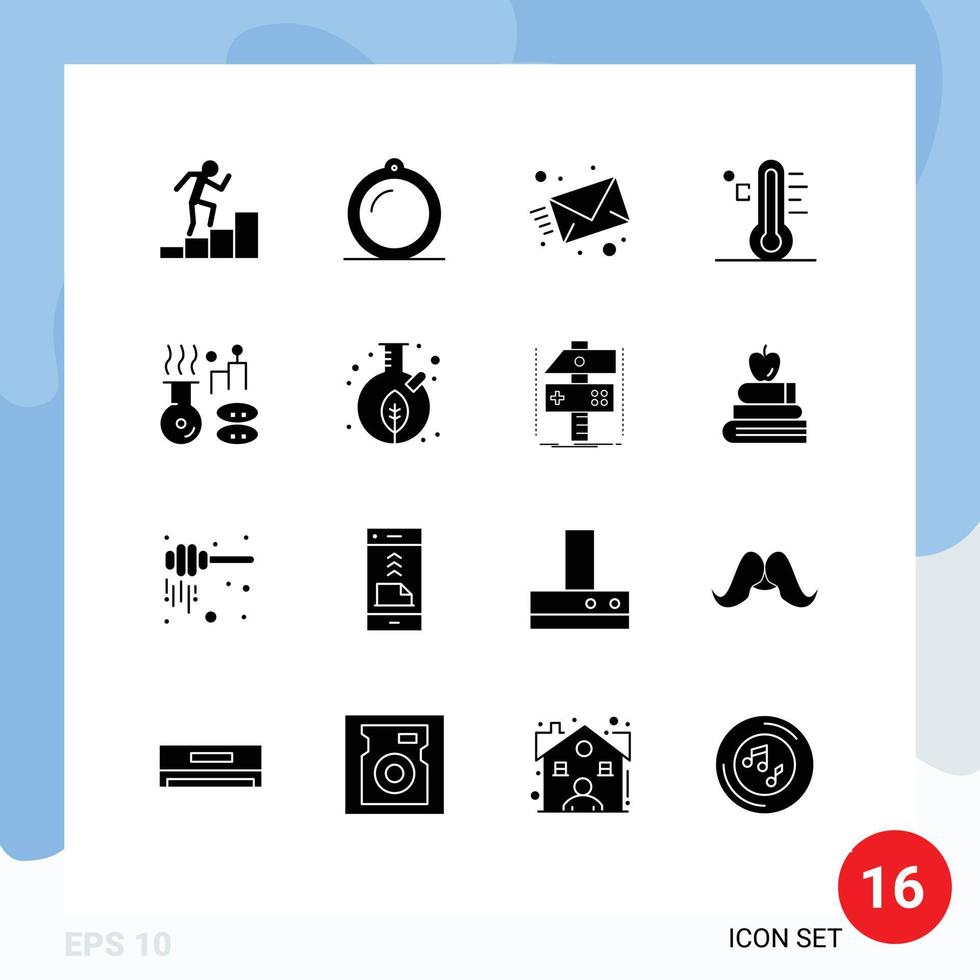 16 kreativ ikoner modern tecken och symboler av medicinsk temperatur post Sol ljus redigerbar vektor design element